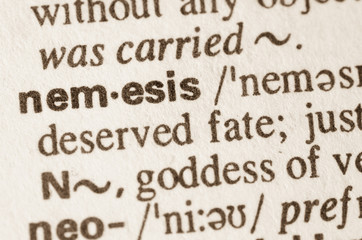 Dictionary definition of word nemesis - obrazy, fototapety, plakaty