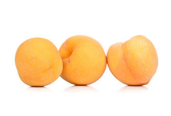 Peaches isolated on white background.