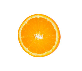 Slice of fresh orange isolated on white background
