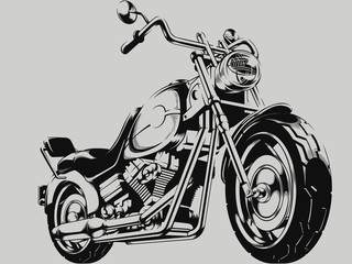 Obrazy na Szkle  Sylwetka wektor rocznika motocykla