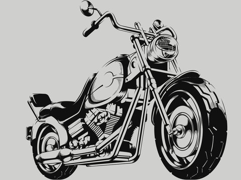 Fototapeta Vintage Motorcycle Vector Silhouette