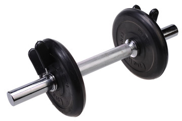 dumbbells over white background. with clipping path