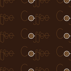 Pattern with coffee lettering
