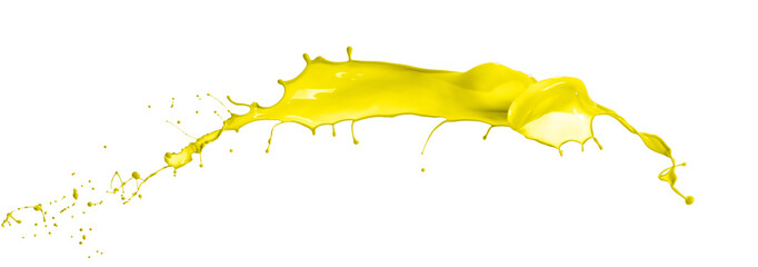 yellow paint splash on white background