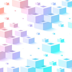 Vector Abstract geometric shape from cubes. 