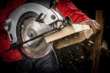 Carpenter with Circular Saw