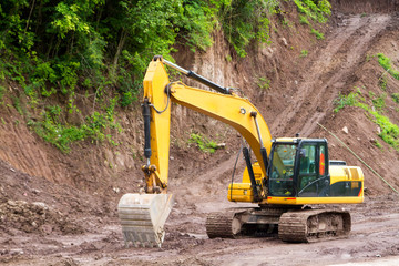 Backhoe running © nattanan726