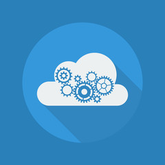 Cloud Computing Flat Icon. Cloud with Gears