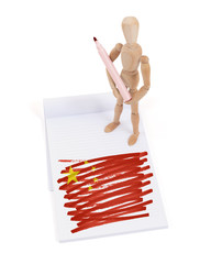 Wooden mannequin made a drawing - China