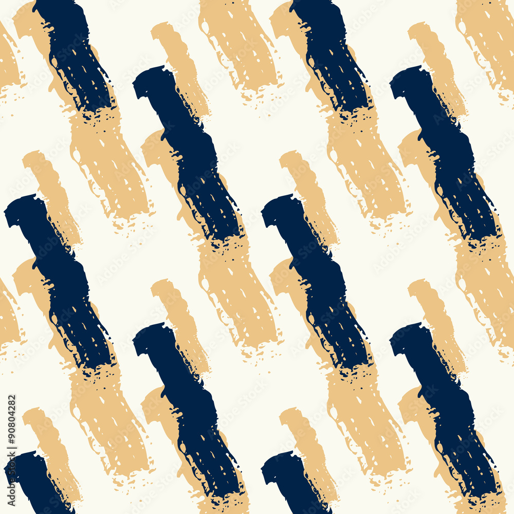 Aufkleber Seamless pattern with diagonal black and gold strokes