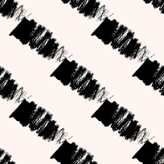 Scandinavian seamless pattern with diagonal black strokes