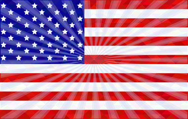 Fototapeta premium American flag with rays