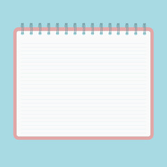 Spiral notebook with lined sheets