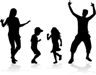 Obraz premium Dancing people silhouettes