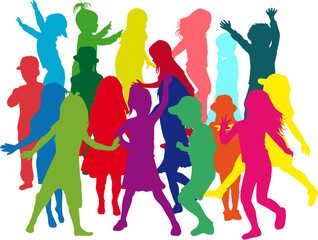 Children silhouettes.