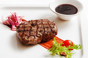 meat steak with sauce
