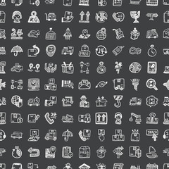 doodle logistics, seamless pattern background