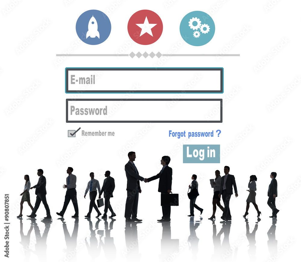 Poster log in security username password protection privacy concept