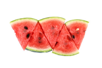 sliced watermelon on a white background