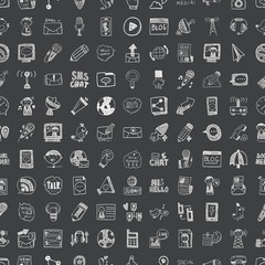 doodle communication, seamless pattern background