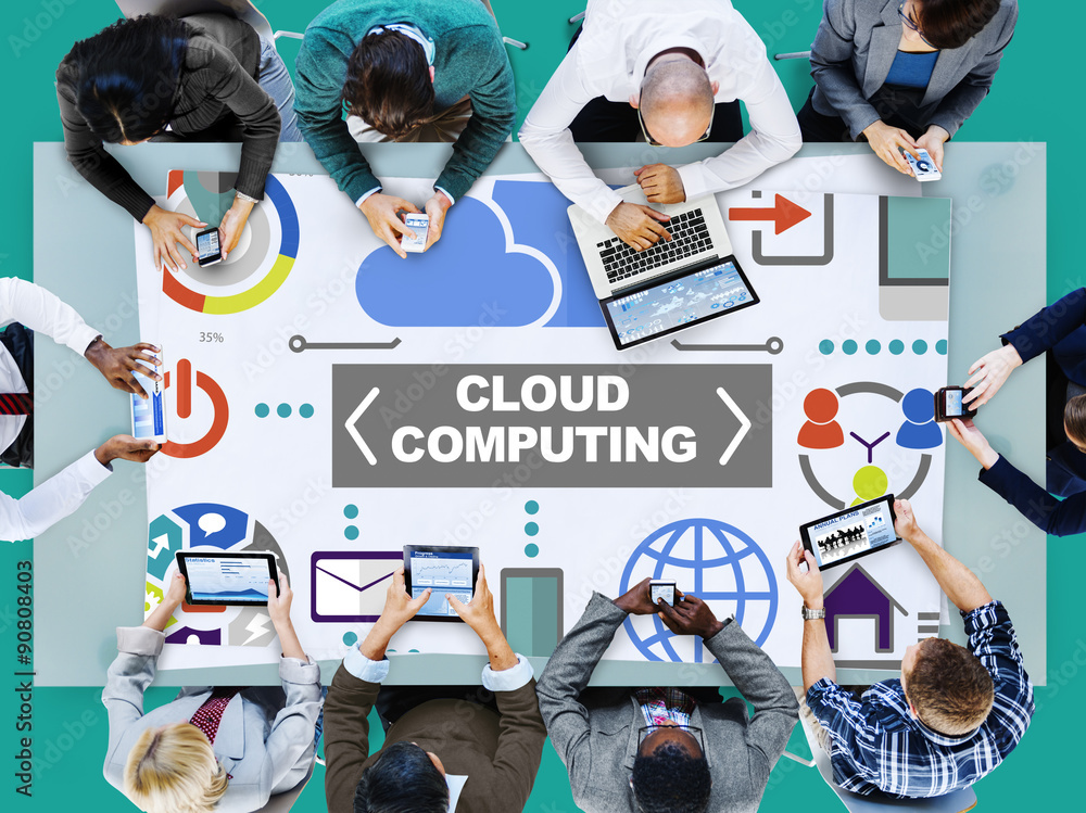 Aufkleber cloud computing network online internet storage concept