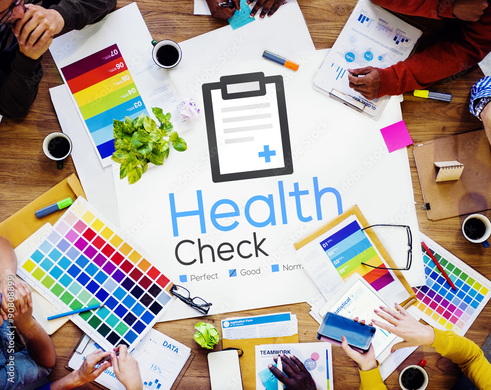 Sticker Health Check Diagnosis Medical Condition Analysis Concept