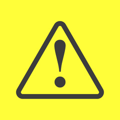 Exclamation danger sign on yellow background