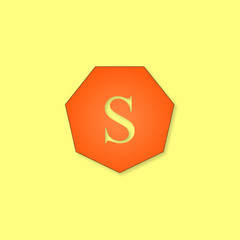 Abstract Letter S logo design template. heptagonal sign icon