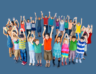 Diverse Children Standing Circle Friendship Concept