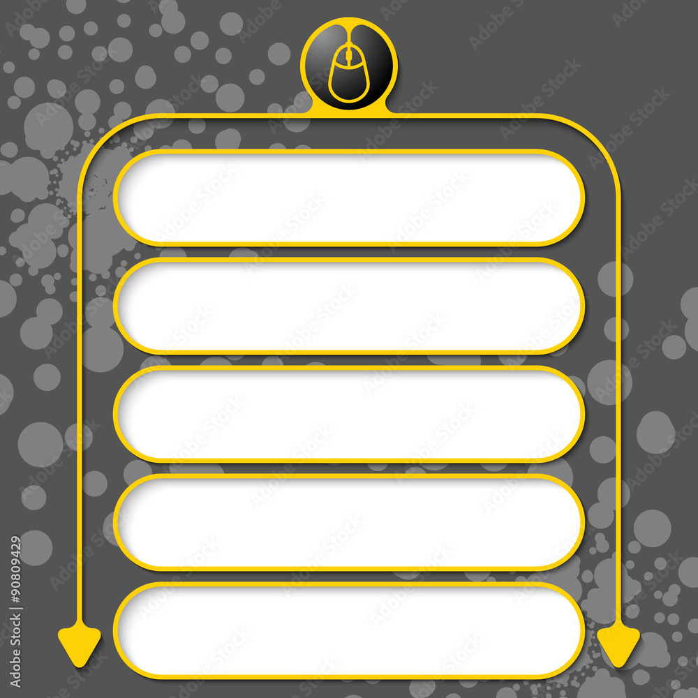Poster five frames for your text and mouse