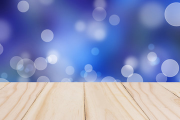 Light bokeh background with wooden paving.