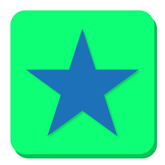 Star icon with shadow button in flat style