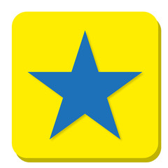 Star icon with shadow button in flat style