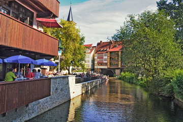 Fototapeta na wymiar Erfurt, An der Krämerbrücke
