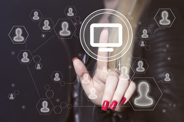 Business button web media communication icon computer.