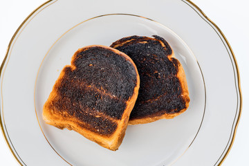 Verbrannte Toast Brotscheiben