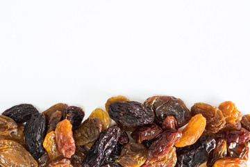 Mix raisins isolated on white background