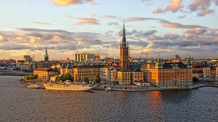 Fotobehang Uitzicht op Riddarholmen in Stockholm. © hespasoft