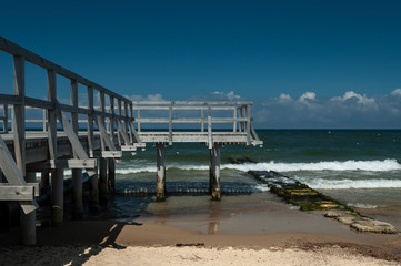 view of the pier and the sea