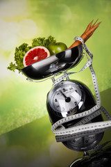 Fitness diet and vitamins concept