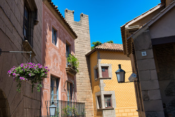 Colorful Poble Espanyol Buildings, Barcelona