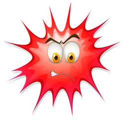 Red boom with angry face