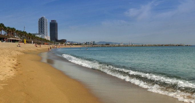 4K Barcelona Beach