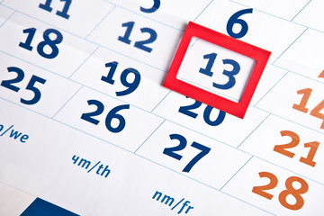Calendar Friday 13