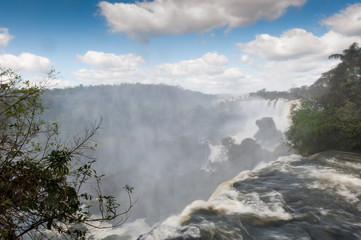 Scenic view of Iguazu waterfalls in Argentina