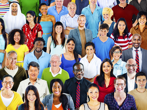 Multiethnic Variation Ethnicity Crowd People Concept