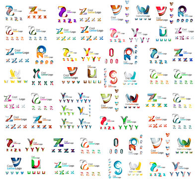 Mega set of letter logos