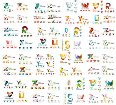 Mega set of letter logos