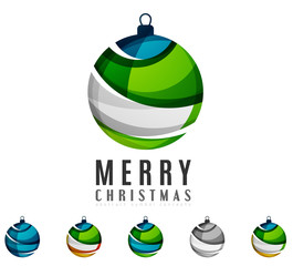 Set of abstract Christmas ball icons, business logo concepts