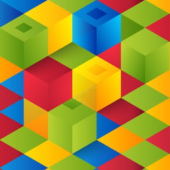 Vector Abstract geometric shape from cubes. 